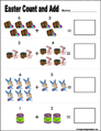 Preschool and kindergarten Easter math worksheet