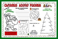 Printable Christmas Placemat - preschool/kindergarten