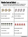 Preschool and kindergarten valentine math worksheet